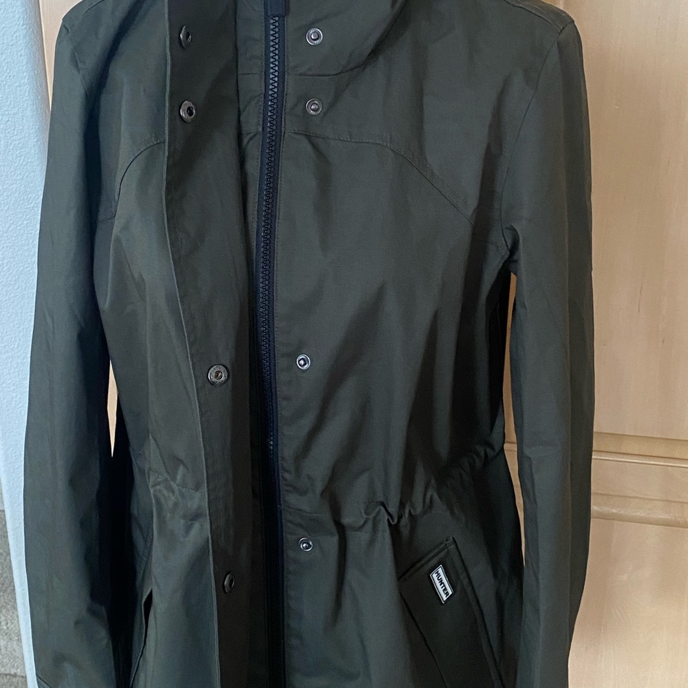 Hunter olive green lined rain coat - Picture 7 of 15